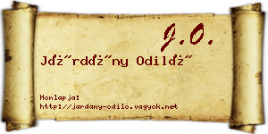 Járdány Odiló névjegykártya